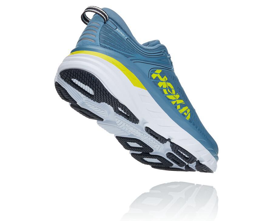 Running Shoes Mens - Hoka One One Bondi 7 - Blue - OJVZTYR-50